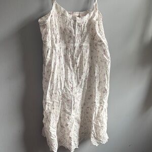 Women's Cream Floral Lace-Trim Nightgown